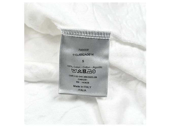 Dior Oblique Kurzarm-T-Shirt aus Frottee Weiß - Ansicht 5
