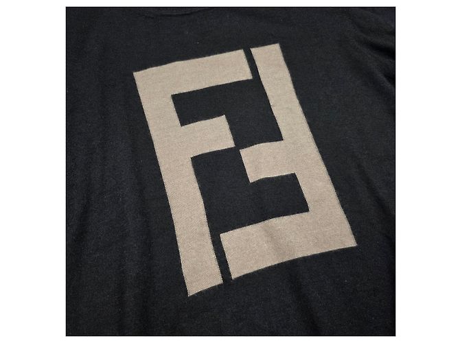 Fendi Malha de cashmere com logo FF Preto - vista 3