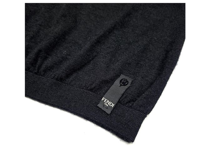 Fendi Malha de cashmere com logo FF Preto - vista 4