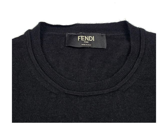 Fendi Malha de cashmere com logo FF Preto - vista 5