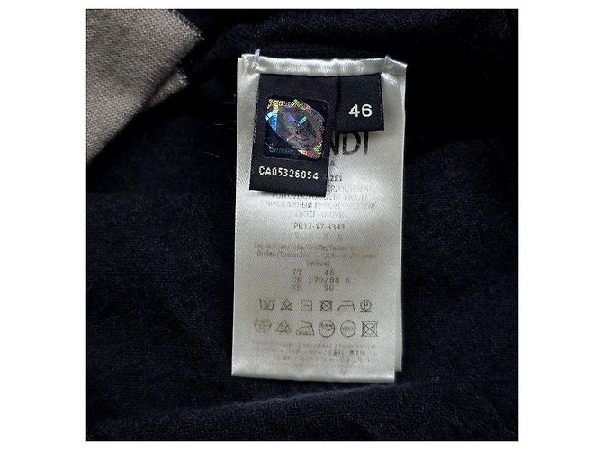Fendi Malha de cashmere com logo FF Preto - vista 6