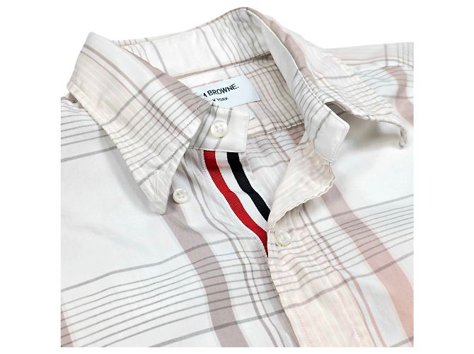 Thom Browne Camicia a quadri in popeline con tre righe nascoste Multicolore - vista 3