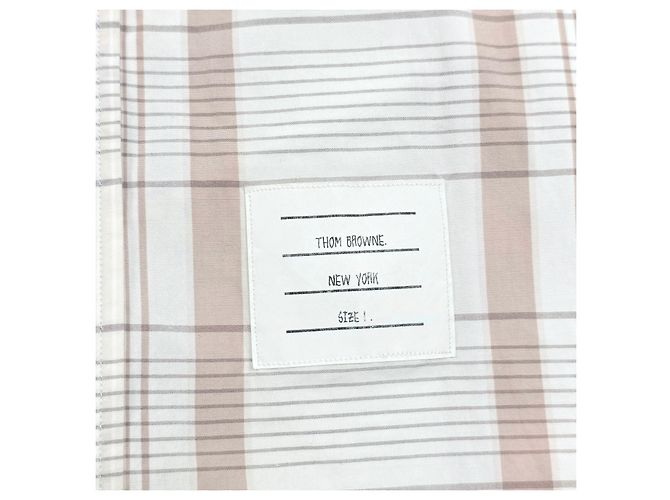 Thom Browne Camicia a quadri in popeline con tre righe nascoste Multicolore - vista 4