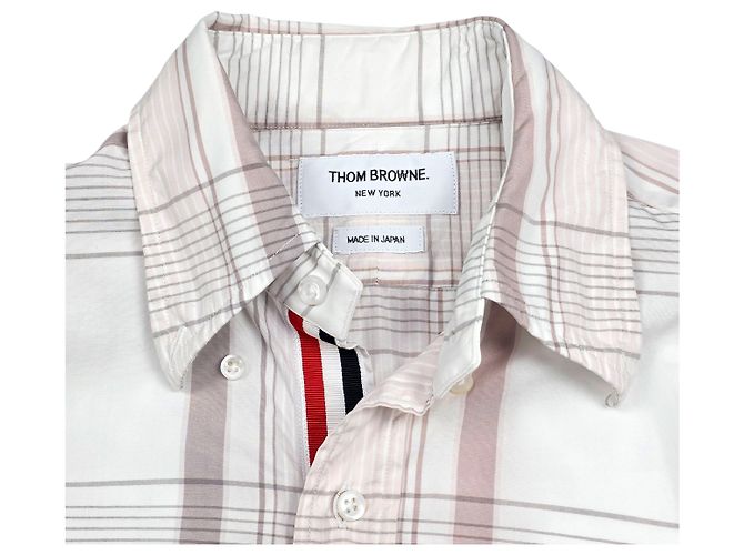Thom Browne Camicia a quadri in popeline con tre righe nascoste Multicolore - vista 5