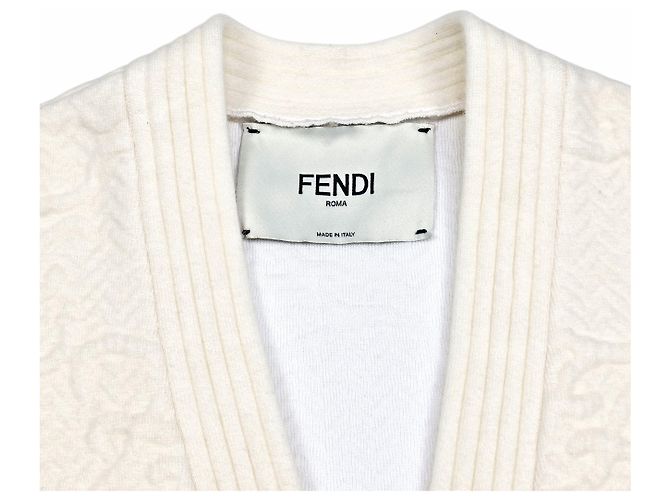 Fendi Cárdigan de Caligrafía para Mujeres Blanco - vista 4