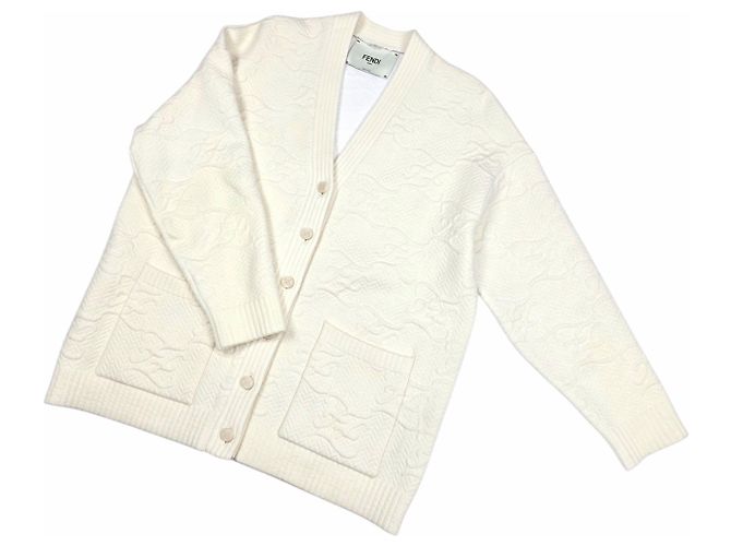 Fendi Cárdigan de Caligrafía para Mujeres Blanco - vista 5