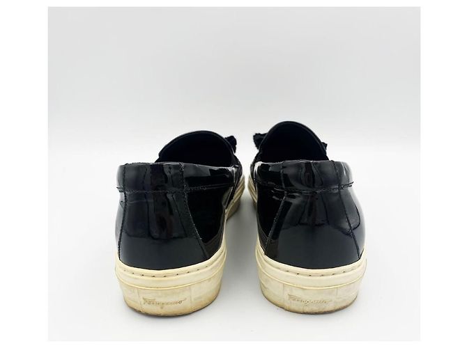 Salvatore Ferragamo Mocassini Bara Patent Nero - vista 4