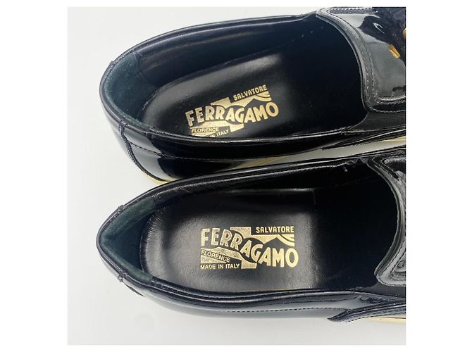 Salvatore Ferragamo Mocassini Bara Patent Nero - vista 8