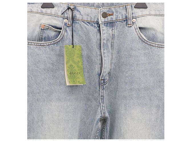 Gucci Herren Denim-Hosen mit Lederlabel Blau - Ansicht 2