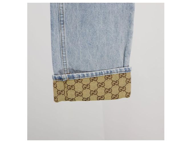 Gucci Herren Denim-Hosen mit Lederlabel Blau - Ansicht 3