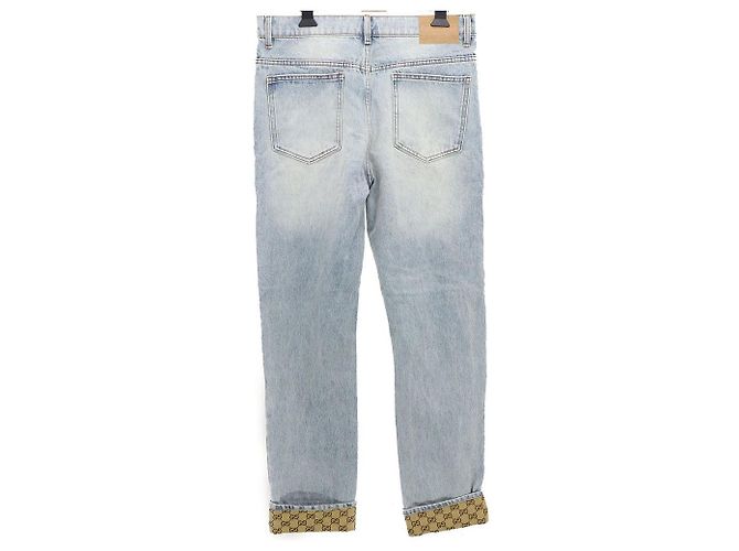 Gucci Herren Denim-Hosen mit Lederlabel Blau - Ansicht 4
