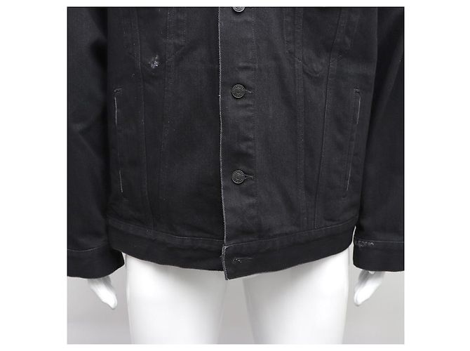 Balenciaga Sport Icon große Passform japanische Denimjacke Schwarz - Ansicht 13