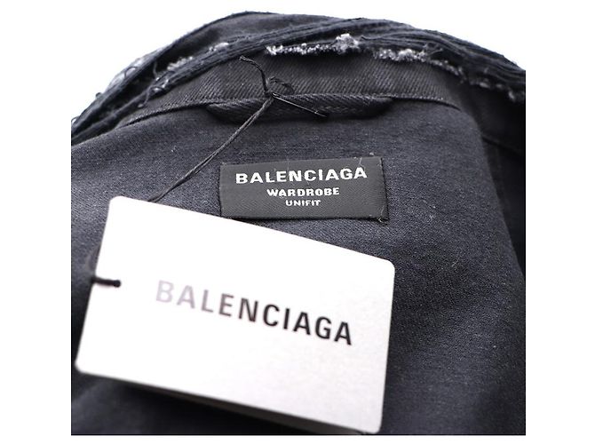Balenciaga Sport Icon große Passform japanische Denimjacke Schwarz - Ansicht 17