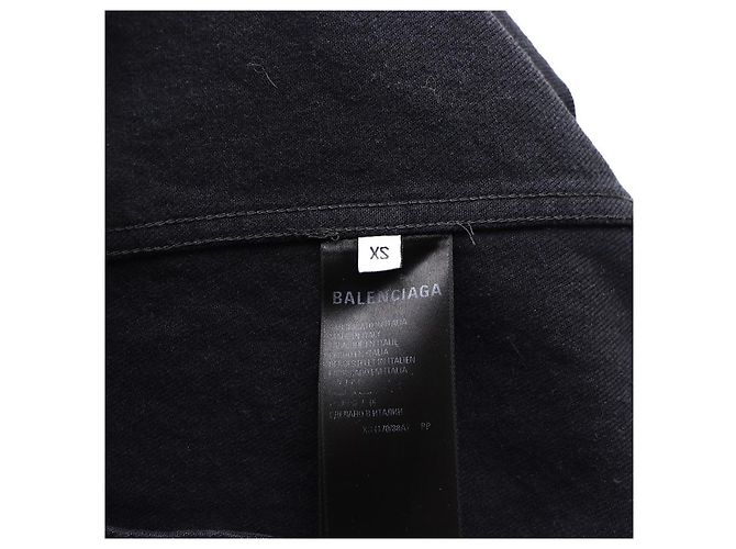 Balenciaga Sport Icon große Passform japanische Denimjacke Schwarz - Ansicht 18