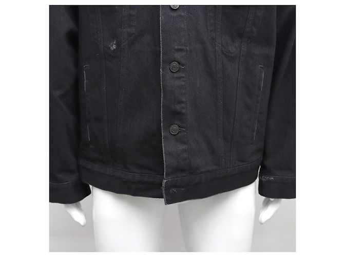 Balenciaga Sport Icon große Passform japanische Denimjacke Schwarz - Ansicht 4