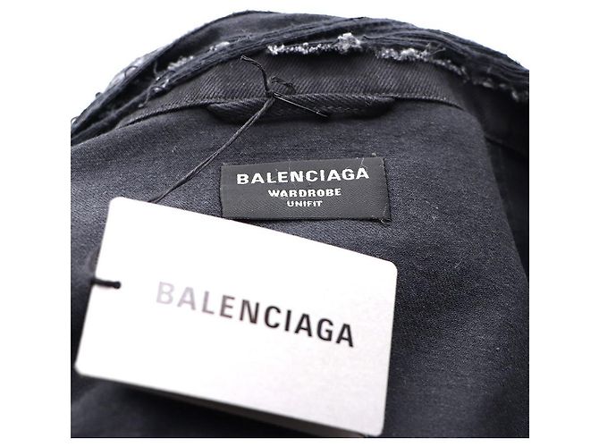 Balenciaga Sport Icon große Passform japanische Denimjacke Schwarz - Ansicht 8
