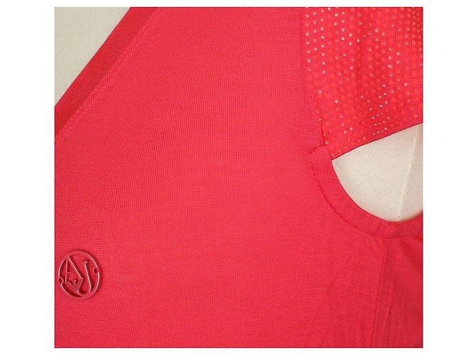 Rosa Oberteil mit Lochmusterärmeln von Armani Jeans Pink - Ansicht 4
