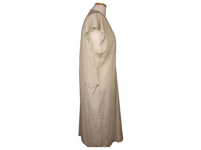 Isabel Marant Vestido sin mangas de lino gris claro Castaño - vista 3