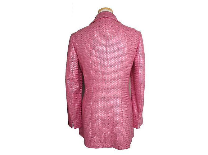 Chanel Metallic Pink Wool Silk Blend Jacket - view 3