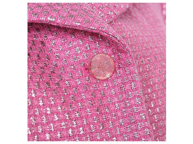 Chanel Metallic Pink Wool Silk Blend Jacket - view 5