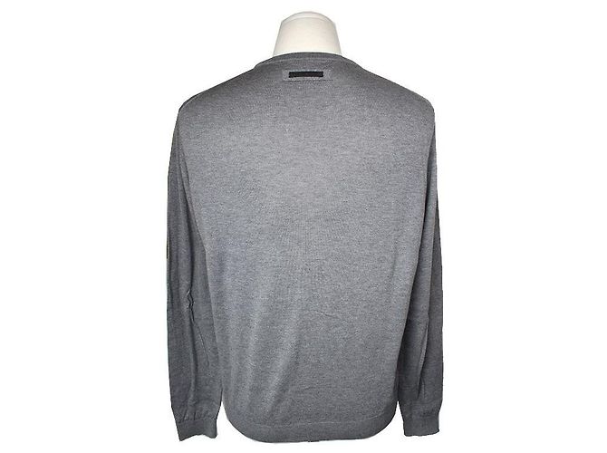 Prada Charcoal Gray Men's Knit Top Brown - view 2