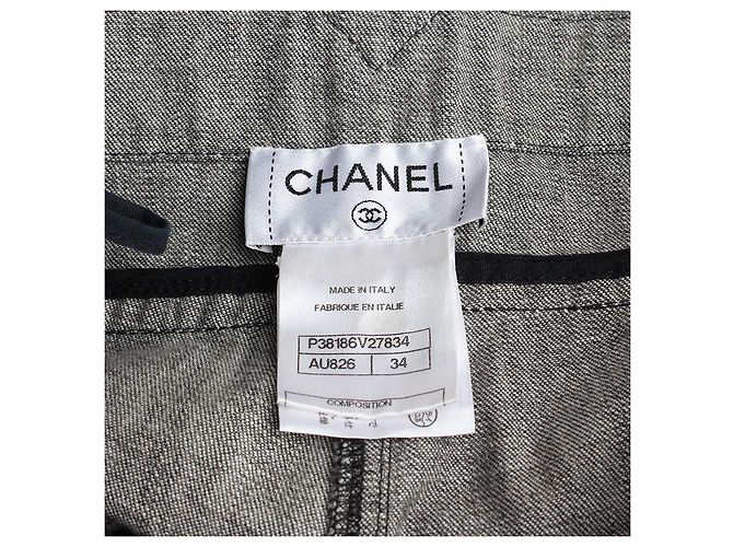 Chanel Pantalones Bermuda de talle alto grises Castaño - vista 3