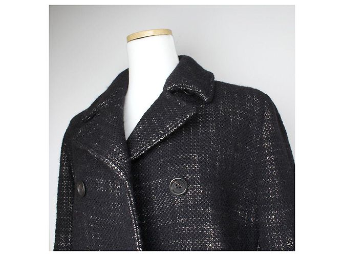 Burberry Schwarzer Tweed-Halbcape - Ansicht 4
