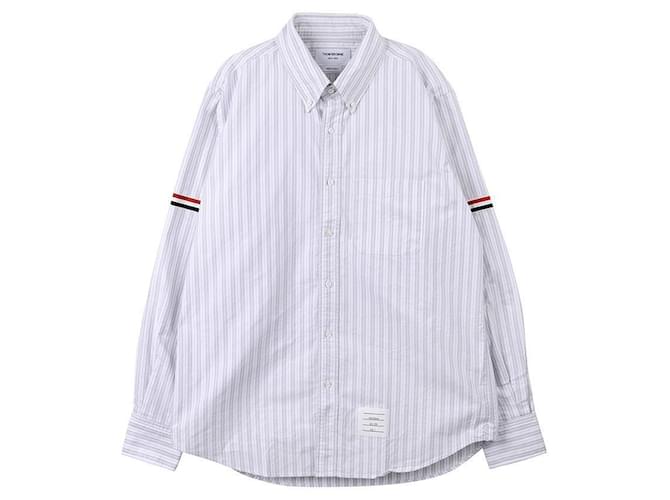 Thom Browne Camicia Oxford a righe Marrone - vista 3