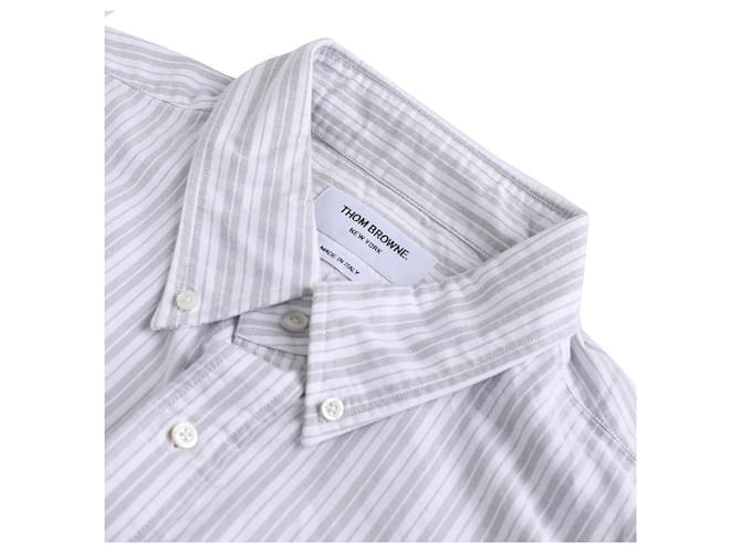 Thom Browne Camicia Oxford a righe Marrone - vista 5