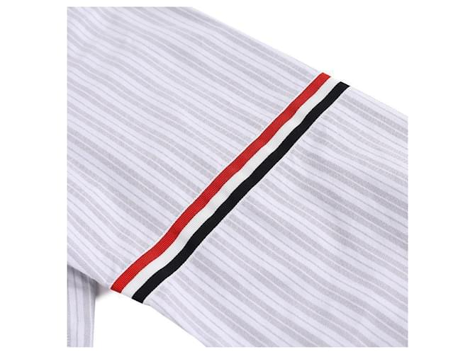 Thom Browne Camicia Oxford a righe Marrone - vista 9