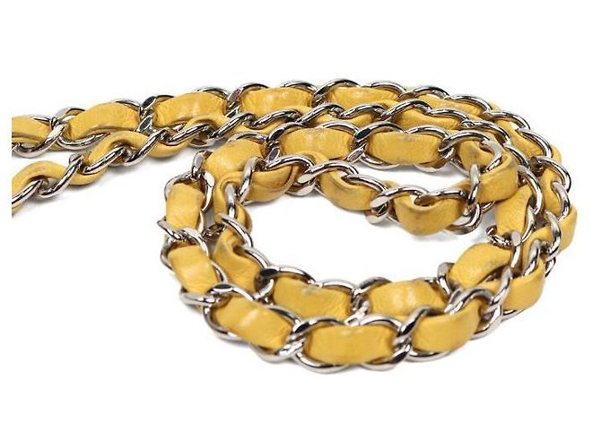 Chanel Piccola borsa in pelle gialla Giallo - vista 10