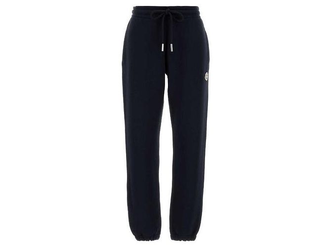 Moncler Pantalones de chándal de algodón con parche de logo Azul - vista 4
