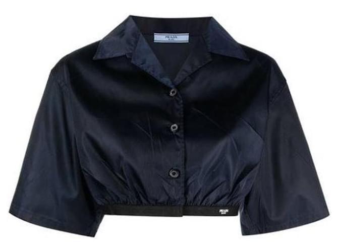 Prada Re-Nylon Hemd Blau - Ansicht 5