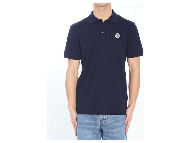 Moncler Polo de Piquet de Algodão com Listras - vista 4