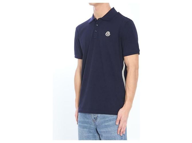 Moncler Polo de Piquet de Algodão com Listras - vista 5