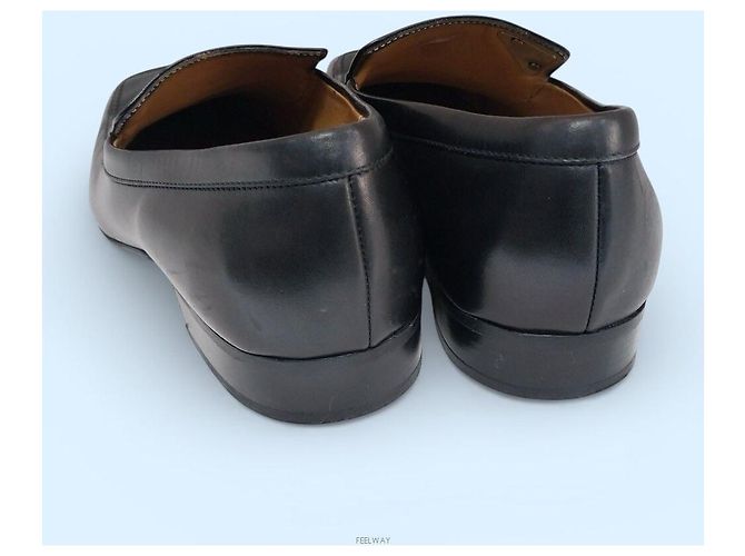 Louis Vuitton Square Toe Calf Black Men's Loafers Nero - vista 3