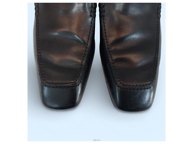 Louis Vuitton Square Toe Calf Black Men's Loafers Nero - vista 4