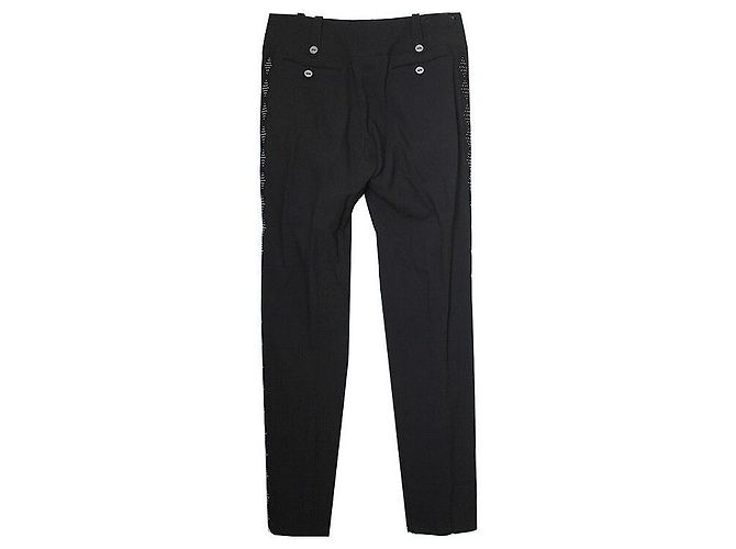 Dior Boutique White Stitch Wool Blend Pants - view 2