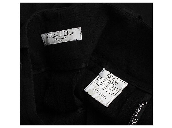 Dior Boutique White Stitch Wool Blend Pants - view 3