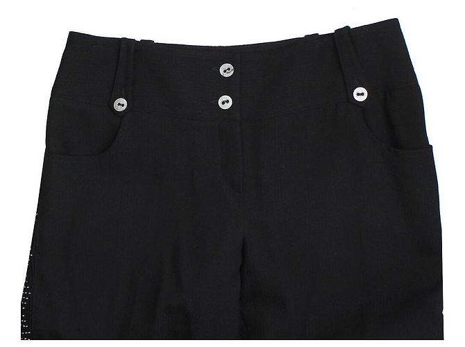 Dior Boutique White Stitch Wool Blend Pants - view 4
