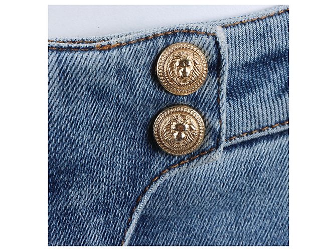 Pantaloni in denim Balmain Blu - vista 4