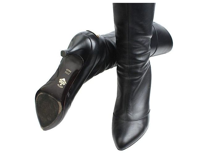 Bally Schwarze Lederstiefel - Ansicht 3