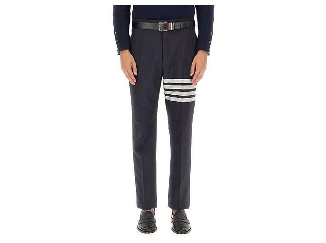 Thom Browne Pantalones de lana de tejido liso - vista 4