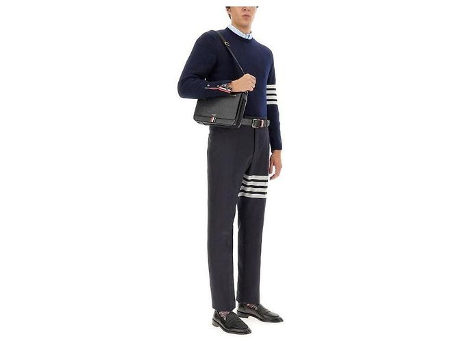 Thom Browne Pantalones de lana de tejido liso - vista 5