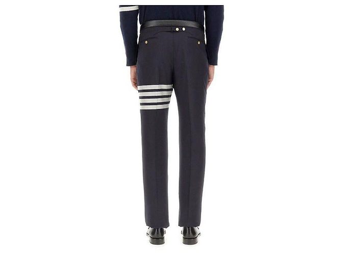 Thom Browne Pantalones de lana de tejido liso - vista 6