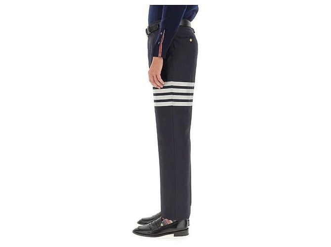 Thom Browne Pantalones de lana de tejido liso - vista 7