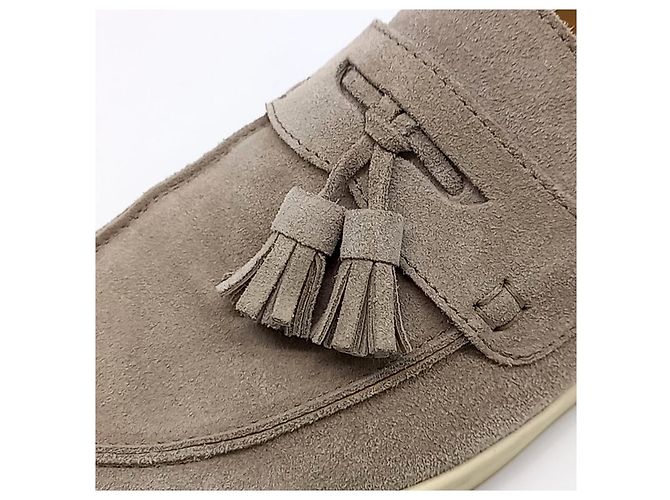 Mocassini in suede Brunello Cucinelli Marrone - vista 5