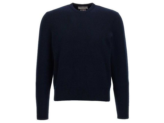 Thom Browne Crew Neck Pullover Sweater with Intarsia Design Blue - view 4