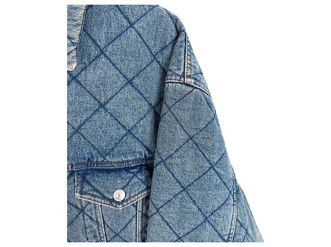 Day Balenciaga Übergroße gesteppte Denim-Truckerjacke Blau - Ansicht 4