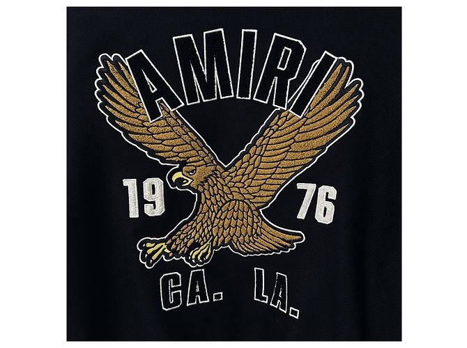 Amiri [XL] Giacca Bomber Varsity Eagle LA da Uomo Nero - vista 7